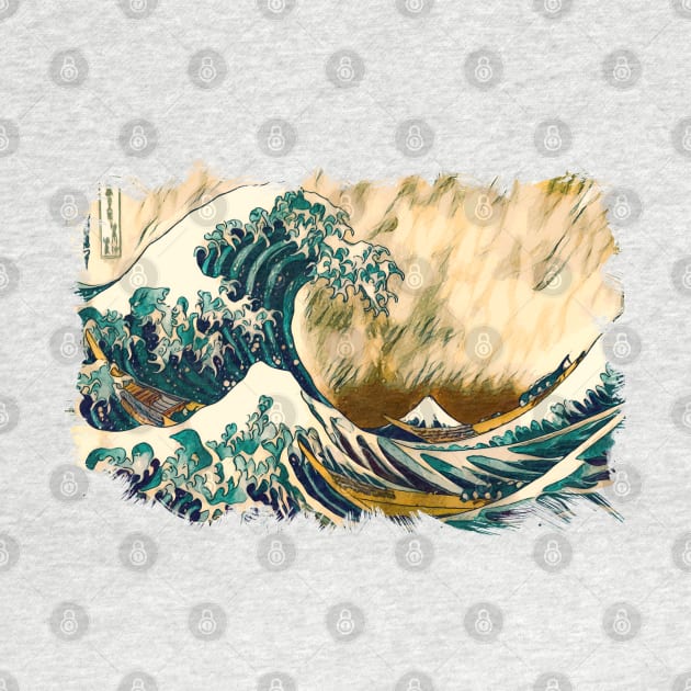 The Great Wave Off Kanagawa Abstract Ukiyo-e Hokusai Japanese Manga Art by Naumovski